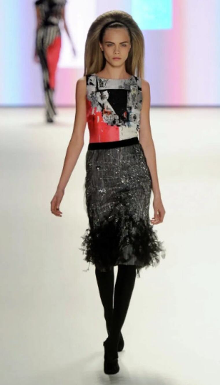 Carolina Herrera Fall 2012 Runway Sample Beaded Cocktail Dress Rare